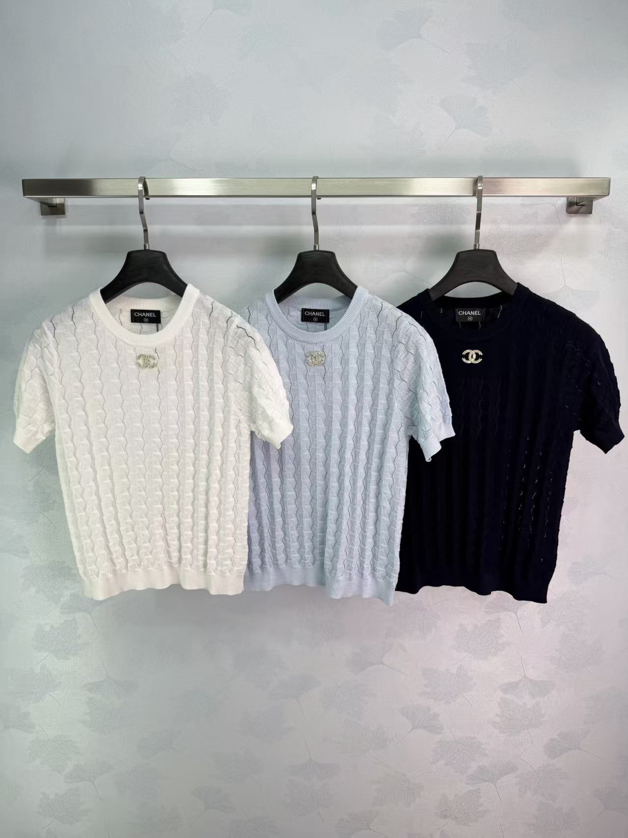 Cha*26 Spring/Summer New Hollow Knit Short Sleeve