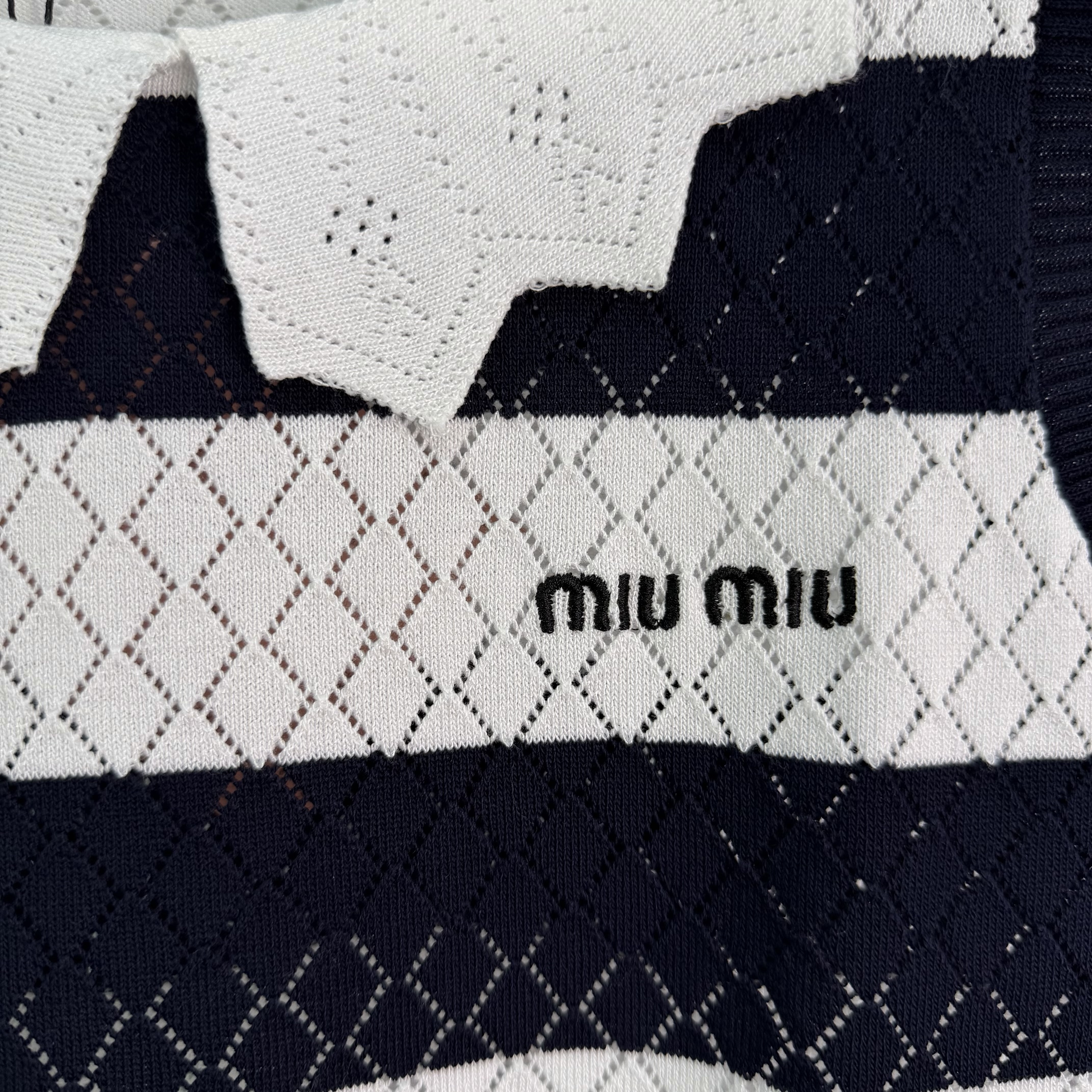 Mi 2026 Spring/SummerNew Lace Collar StripedKnit Vest