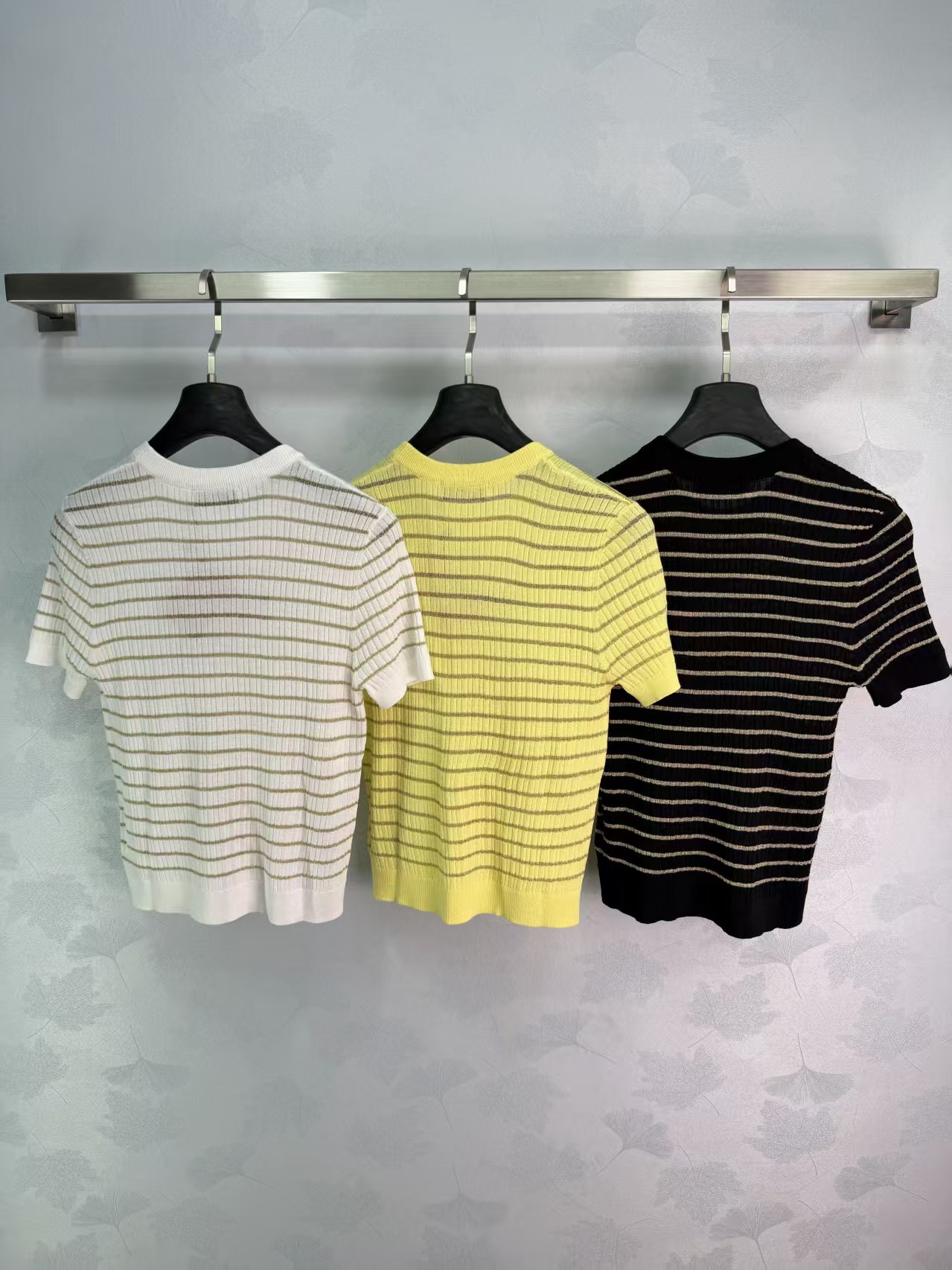 Mi*26 Spring/Summer New Striped Knit ShortSleeve