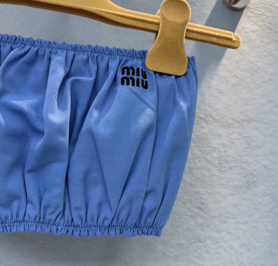 MIU monogrammed embroidered bustier