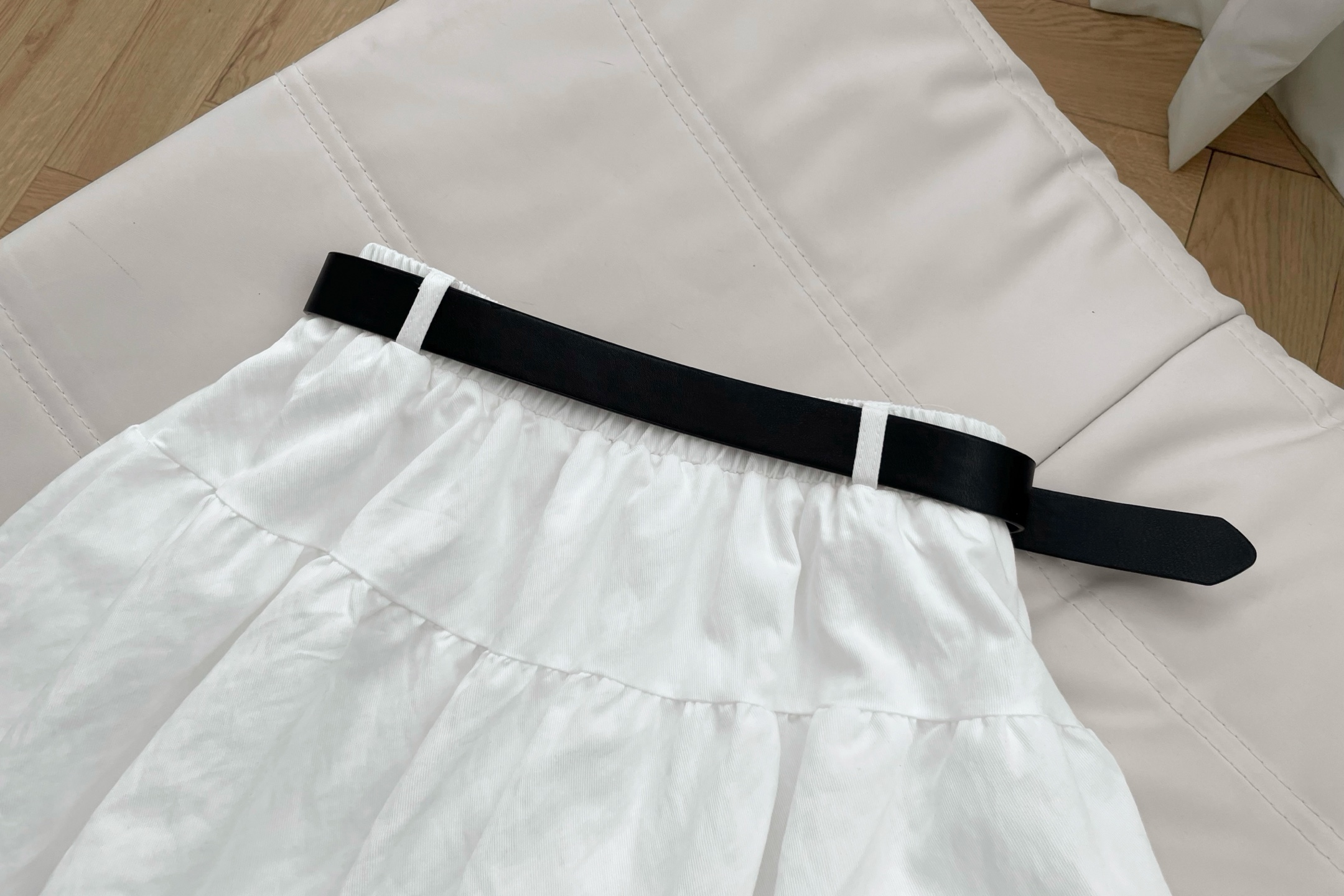 Mi-style bud puffy mini skirt