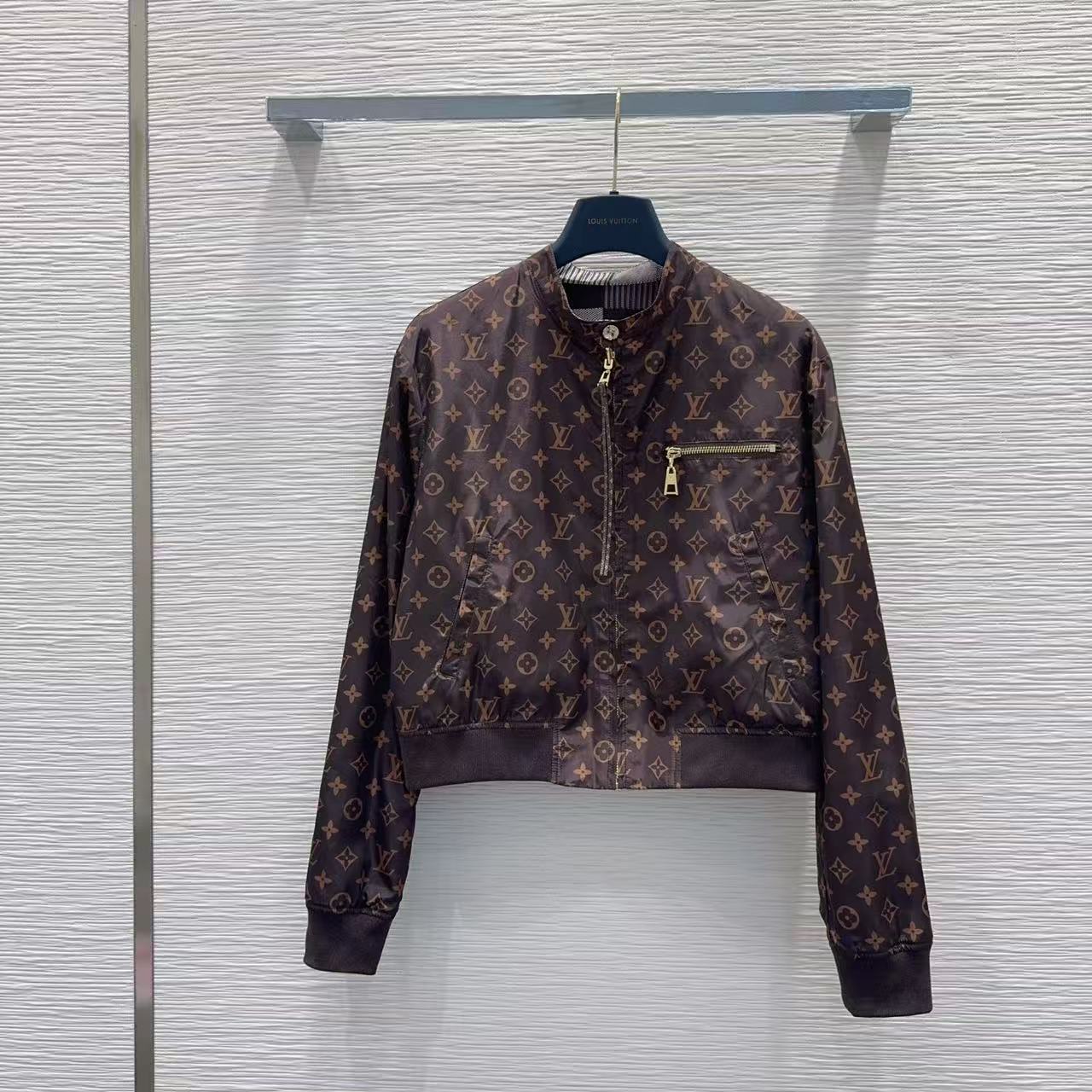 LO 26 Dark Brown All Over Print Bomber Jacket