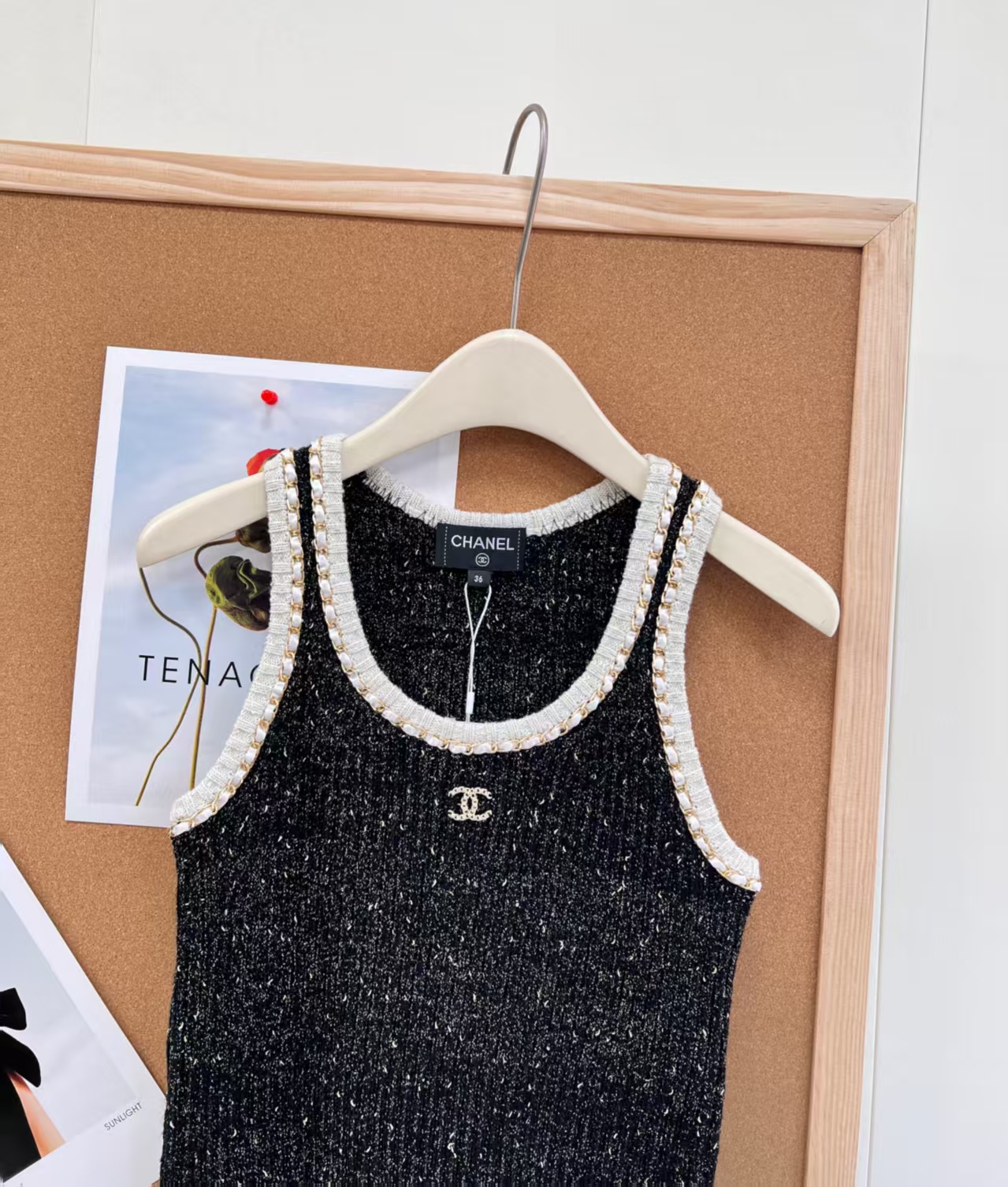 Cha 26 Early Spring New Metal Chain Knit Vest
