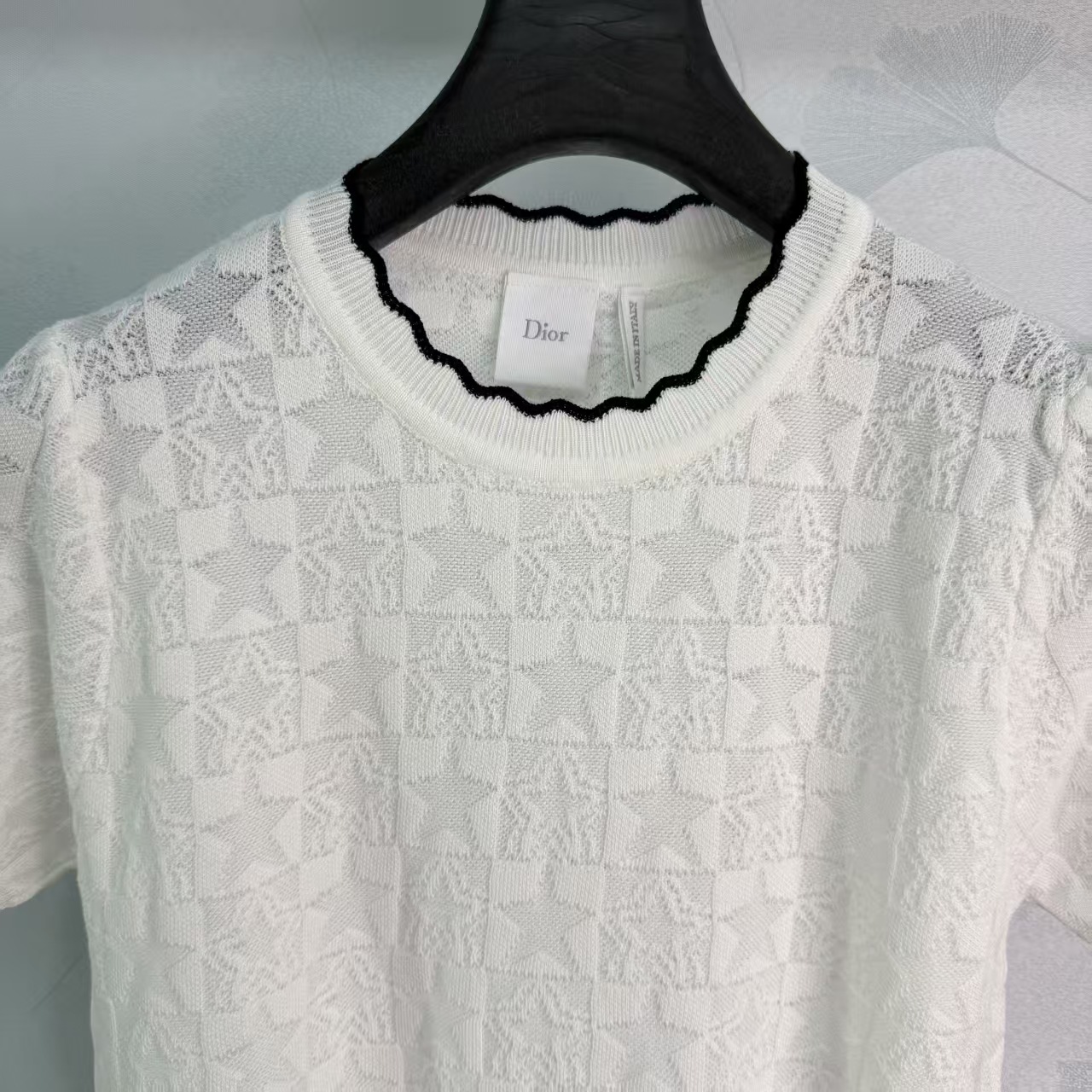 Di* 2026 Spring/Summer New Star Jacquard PatternKnitted Short Sleeve