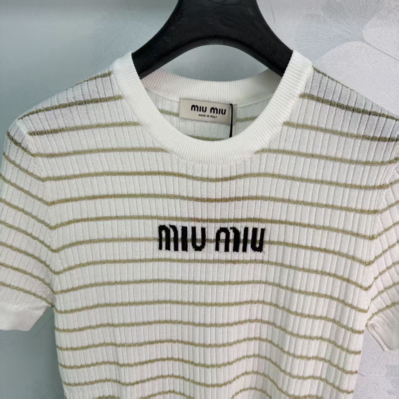 Mi*26 Spring/Summer New Striped Knit ShortSleeve