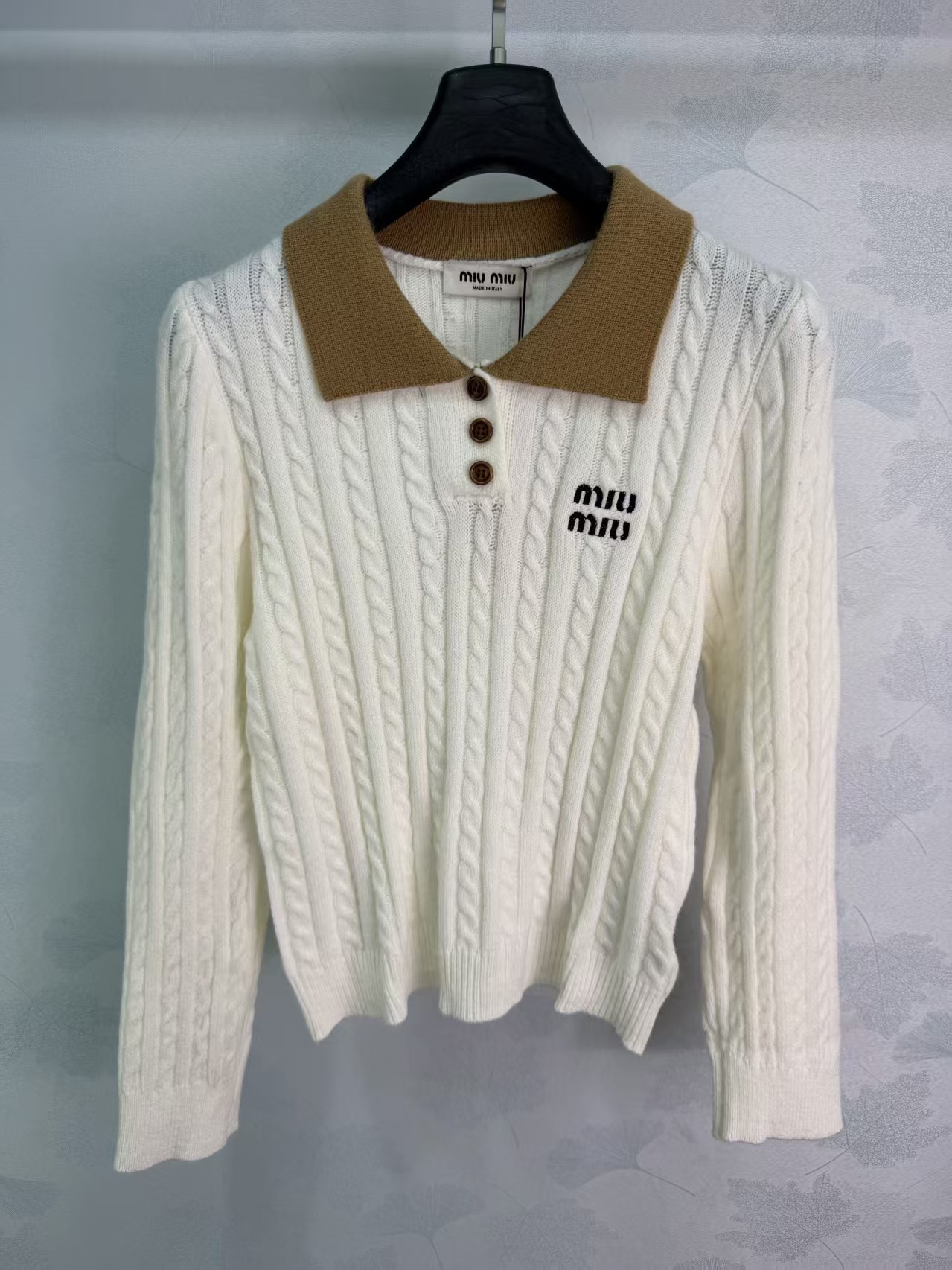 Mi* 2026 Early Autumn New Color-block Fake Two-piece Lapel Knitted Long Sleeve Sweater