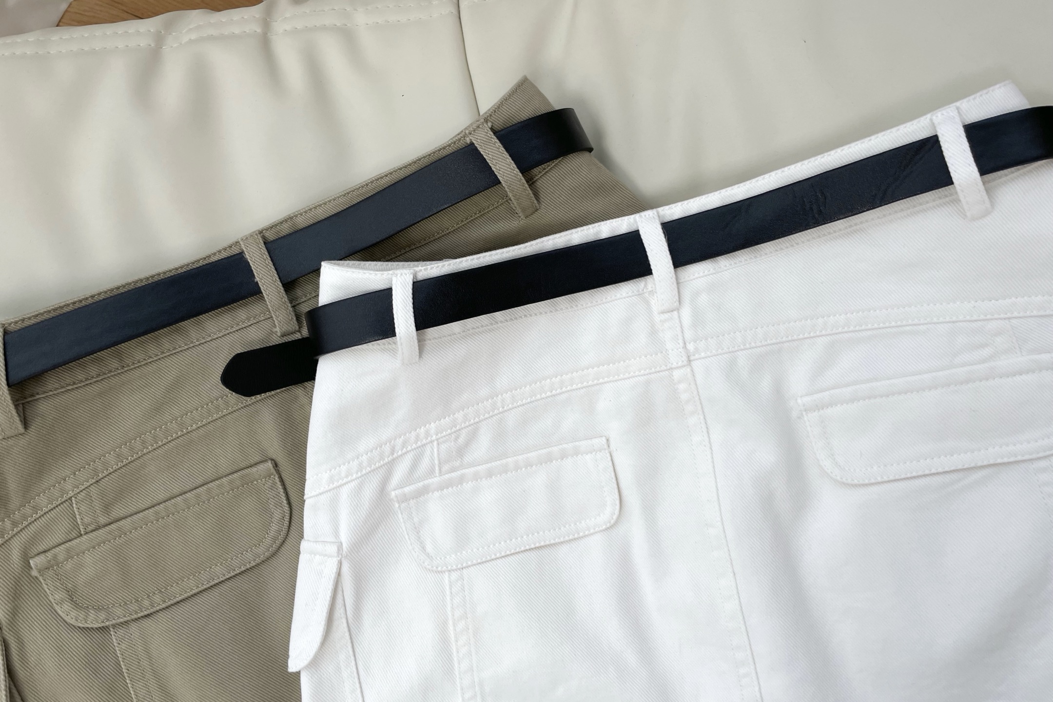 Mi Utility Style Belted Denim MiSkirt