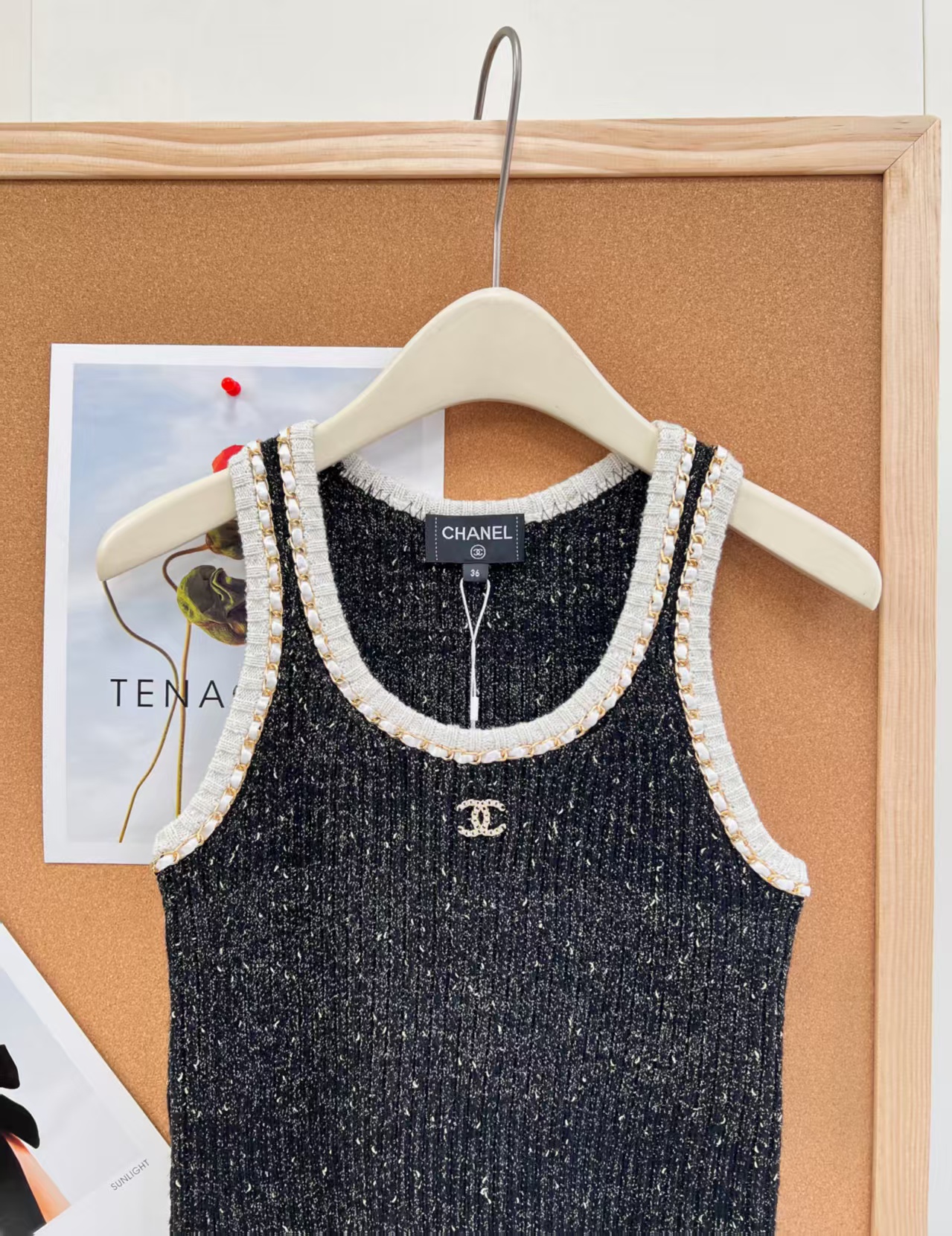 Cha 26 Early Spring New Metal Chain Knit Vest