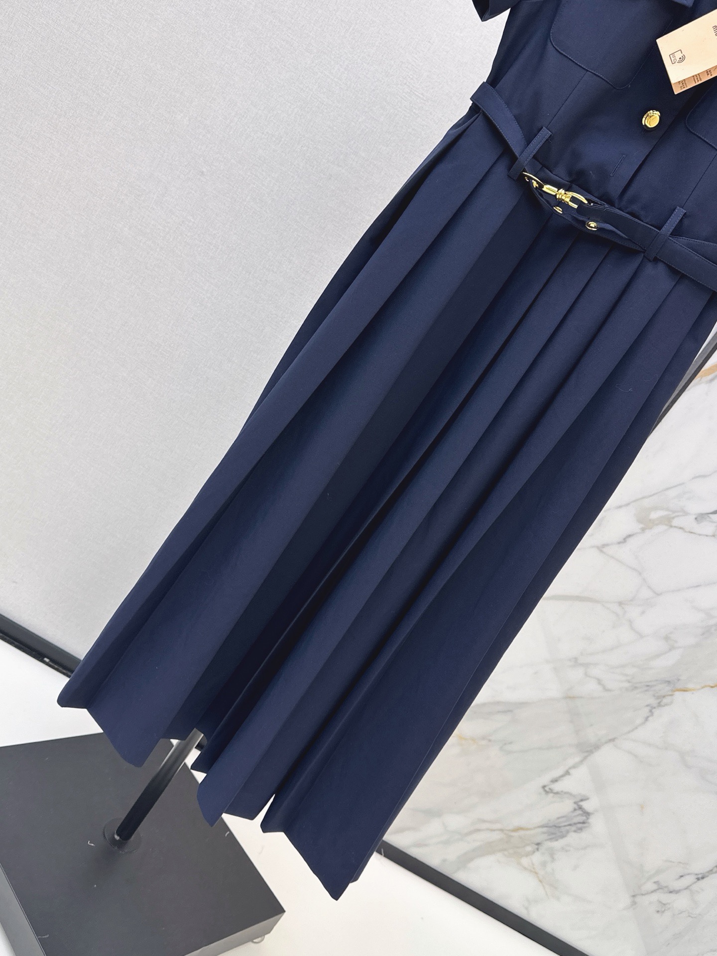 Mi*26Ss Spring/Summer Latest Style Double PocketDecorated Long Pleated Dress