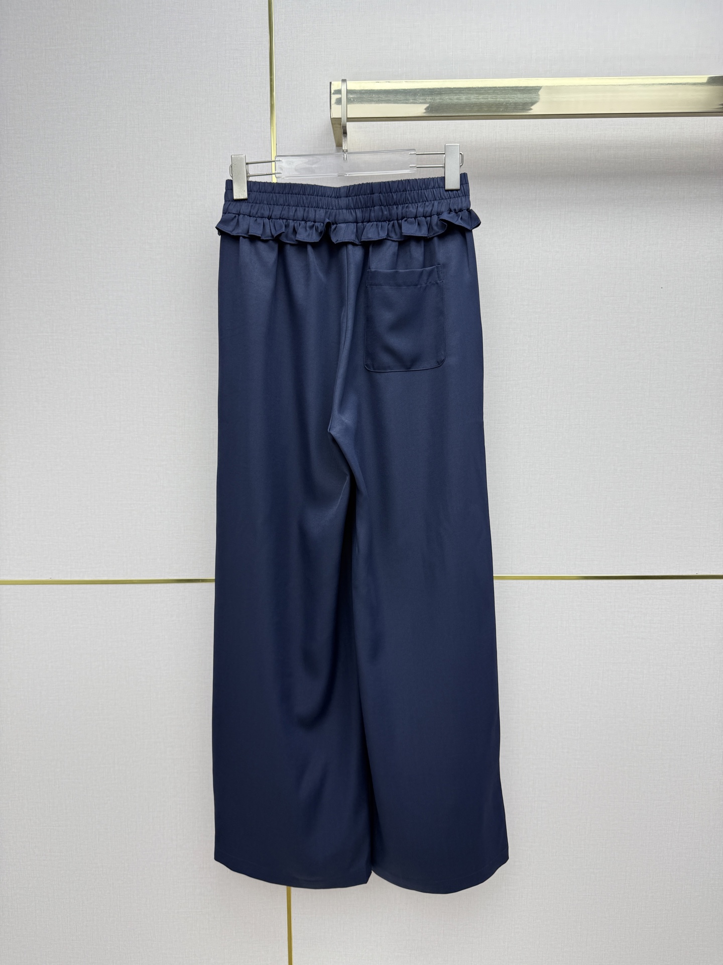 Mi ruffle-waist high-waisted wide-leg pants