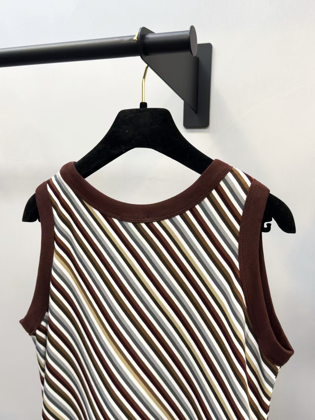 Cha Diagonal Stripe Sleeveless Dress