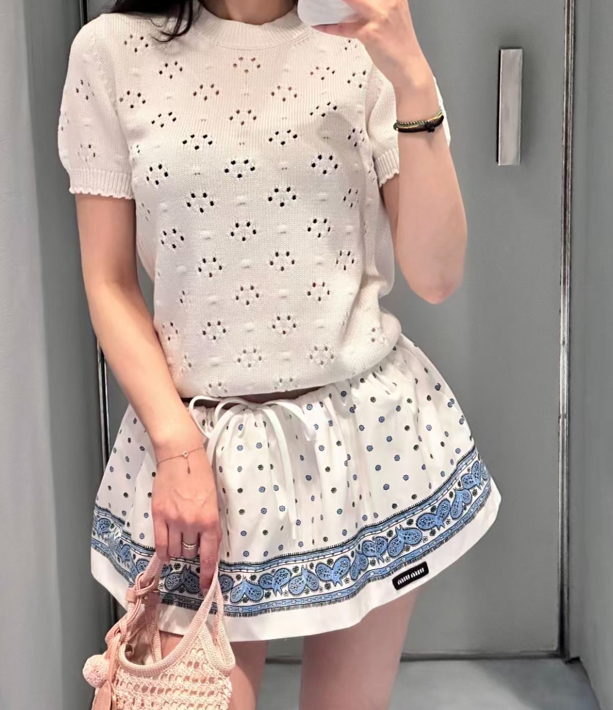Mi*26ss New Arrival Polka Dot Print Mini Skirt