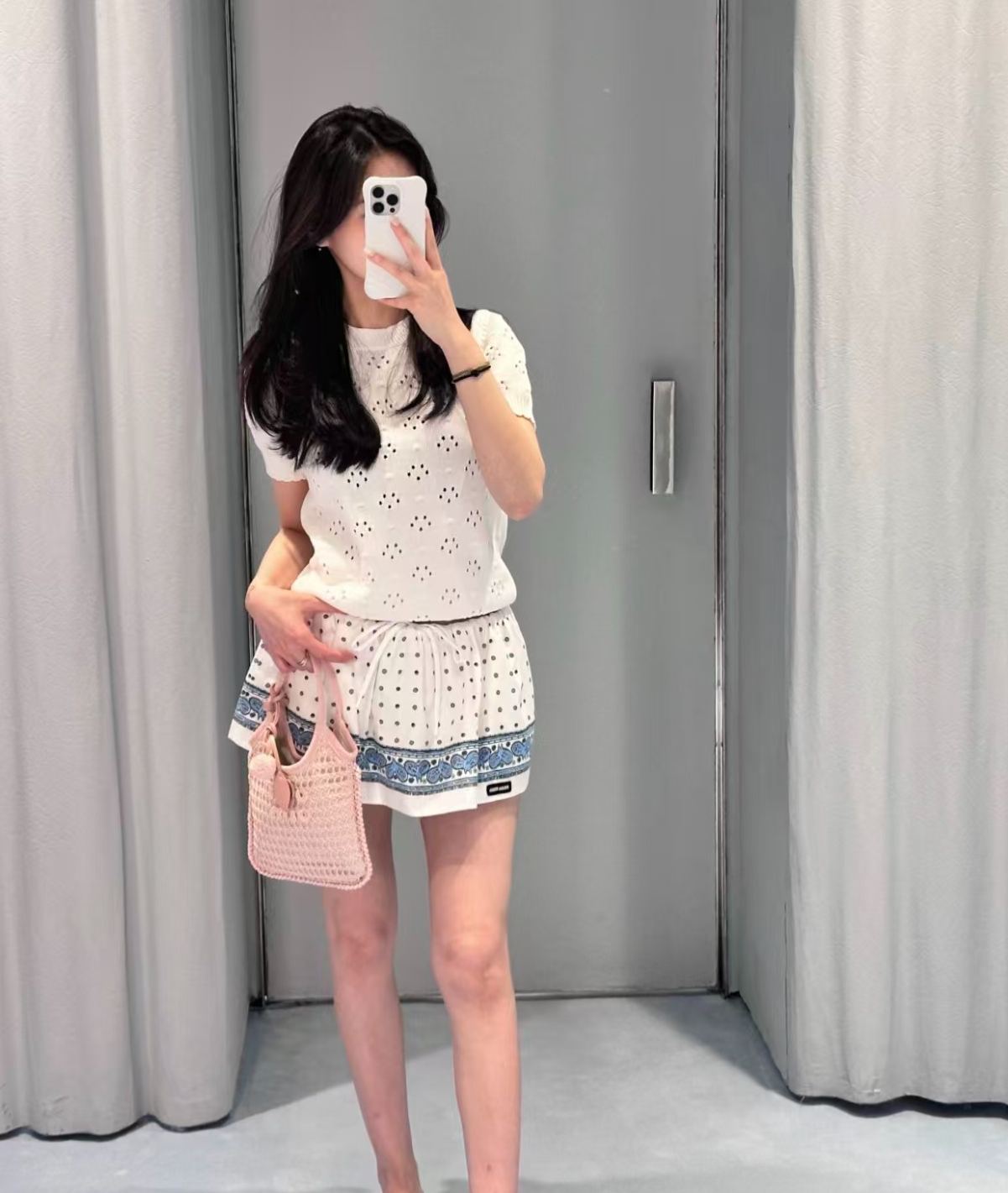 Mi*26ss New Arrival Polka Dot Print Mini Skirt