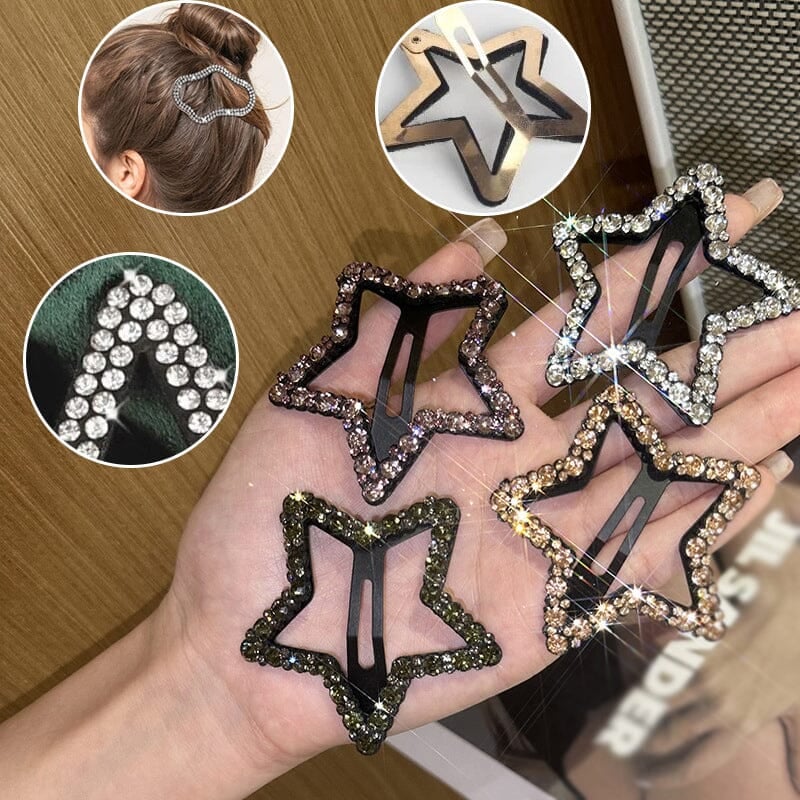 (🔥HOT SALE NOW 49% OFF) - Rhinestone Bling Snap Hair Clip Barrettes