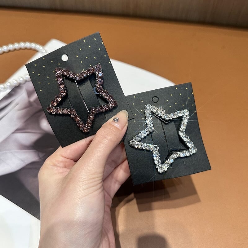 (🔥HOT SALE NOW 49% OFF) - Rhinestone Bling Snap Hair Clip Barrettes