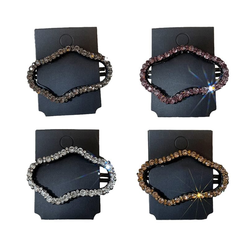 (🔥HOT SALE NOW 49% OFF) - Rhinestone Bling Snap Hair Clip Barrettes