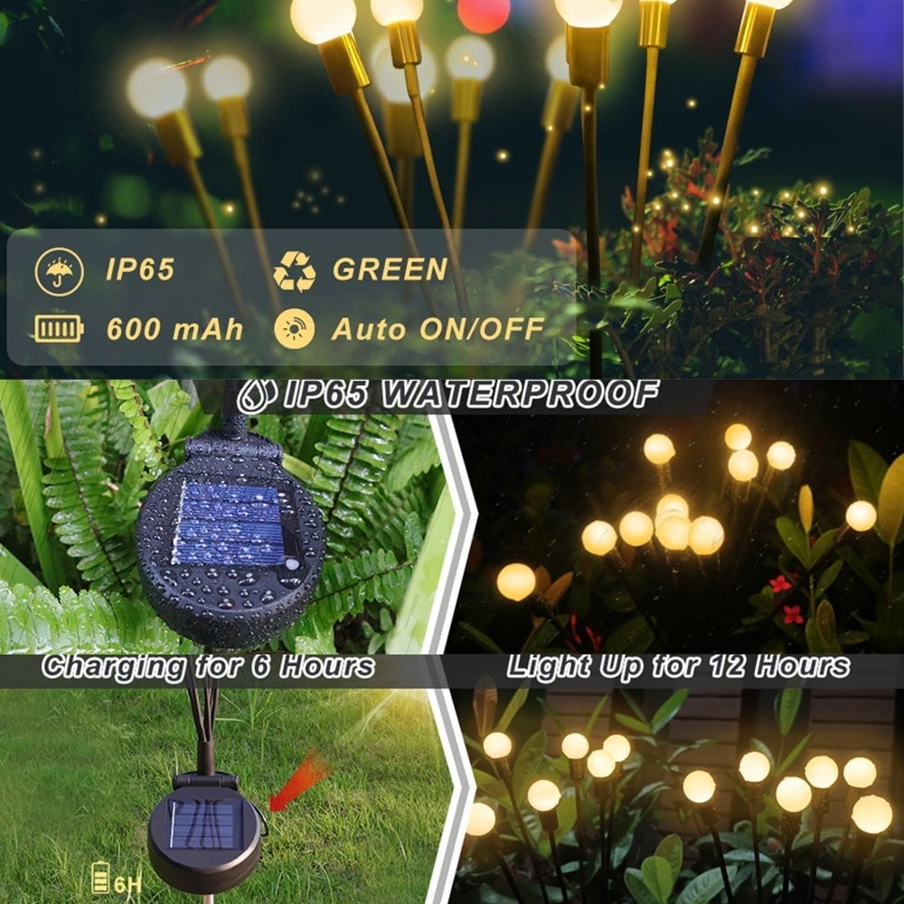 Christmas promotion🔥 IP65 Waterproof Solar Powered Firefly Garden Light(Buy 6 Free Shipping)