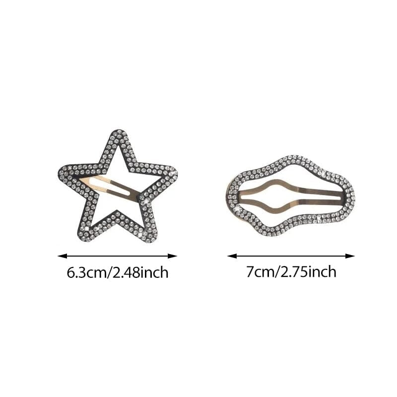 (🔥HOT SALE NOW 49% OFF) - Rhinestone Bling Snap Hair Clip Barrettes