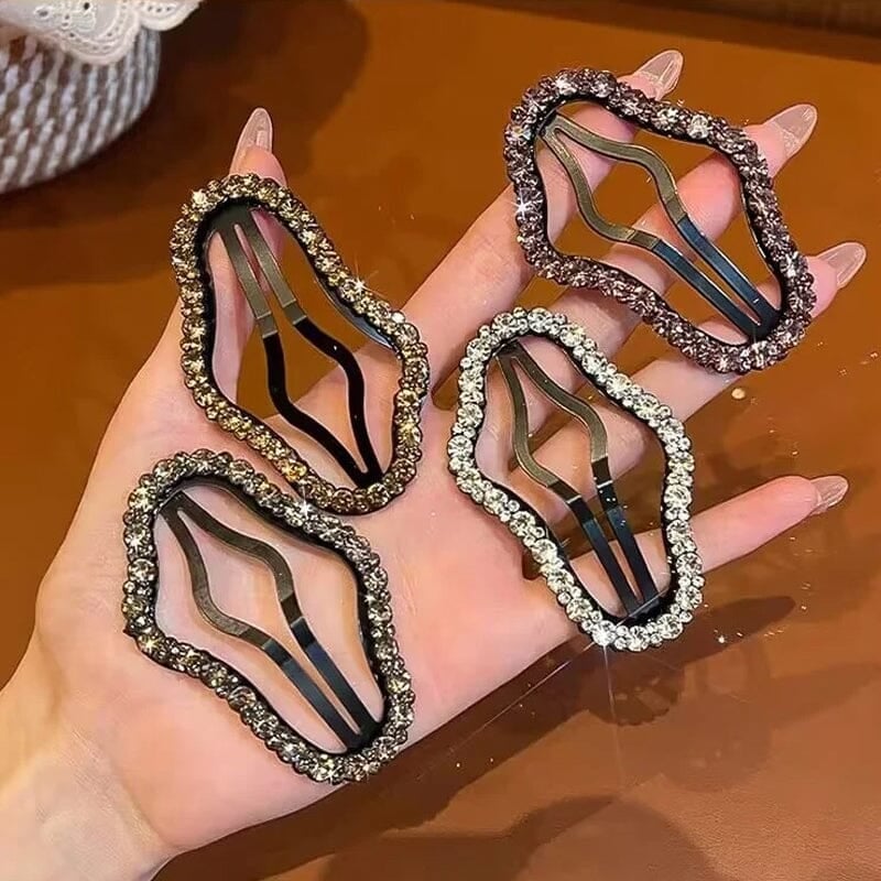 (🔥HOT SALE NOW 49% OFF) - Rhinestone Bling Snap Hair Clip Barrettes