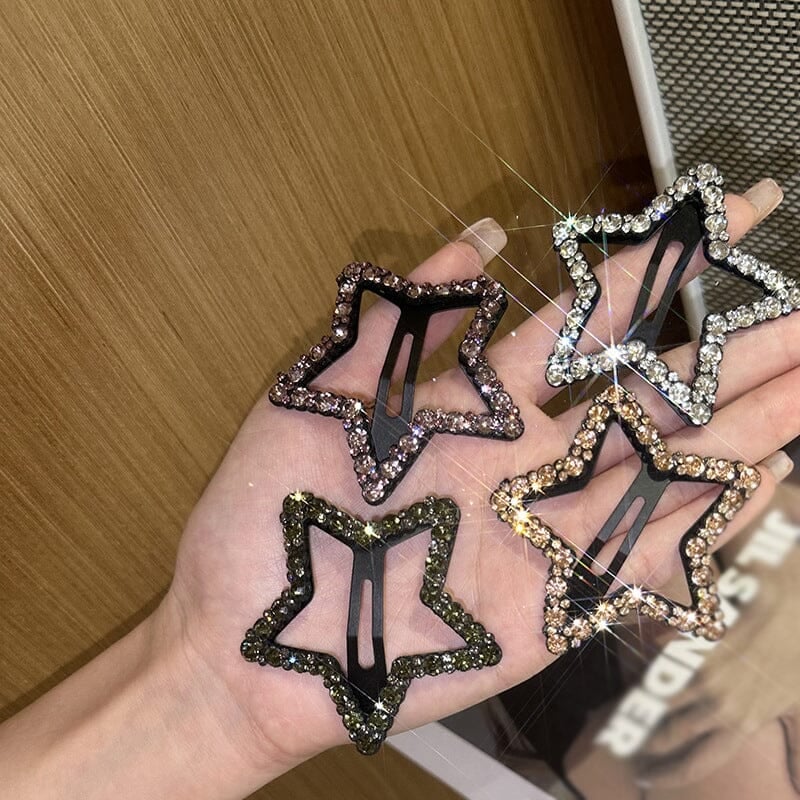 (🔥HOT SALE NOW 49% OFF) - Rhinestone Bling Snap Hair Clip Barrettes