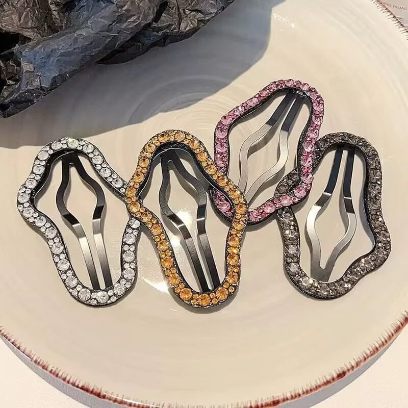 (🔥HOT SALE NOW 49% OFF) - Rhinestone Bling Snap Hair Clip Barrettes