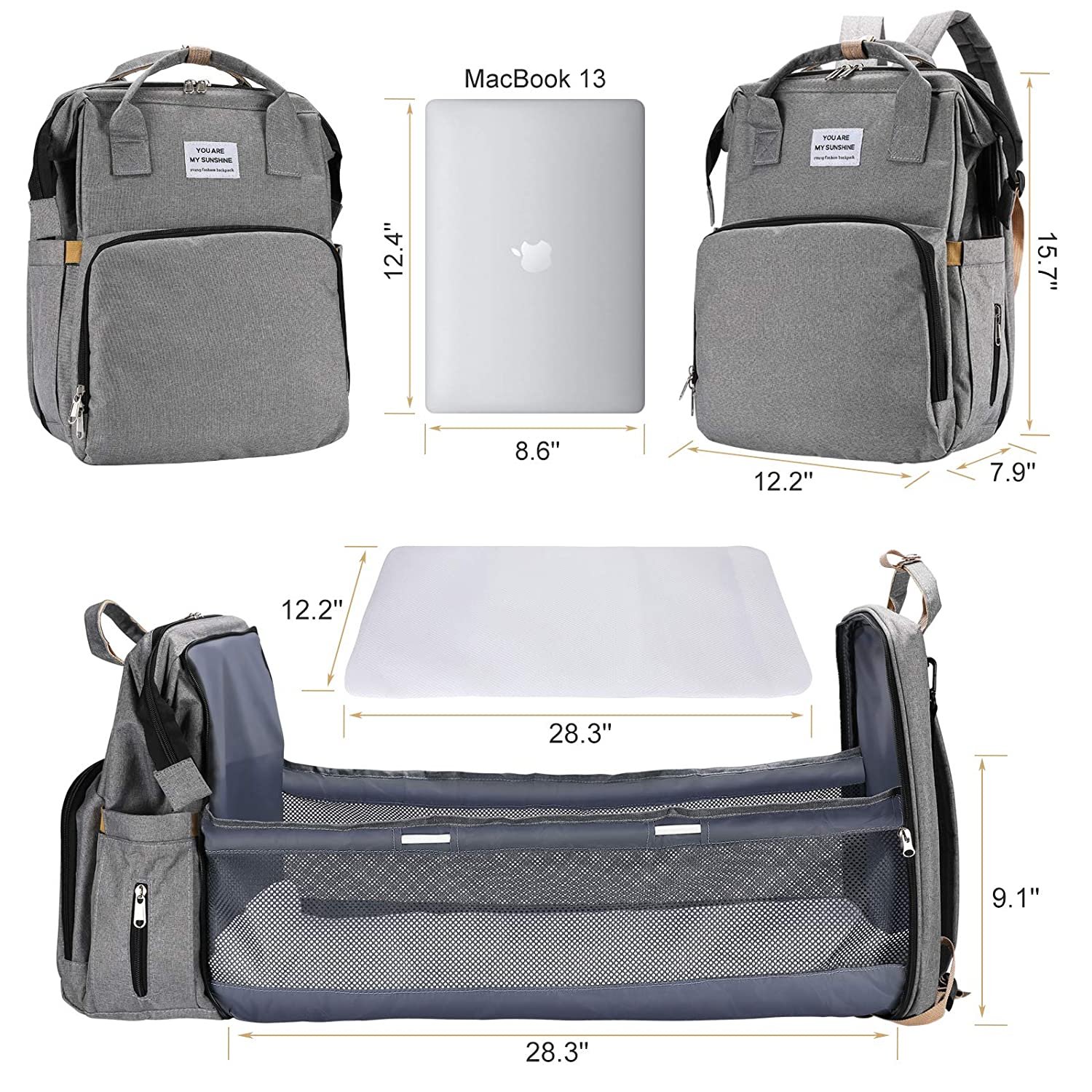 🔥Diaper Bag Backpack with Changing Station💥