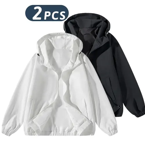 Zip Up Hoodie Men's Vintage Washed Polyester