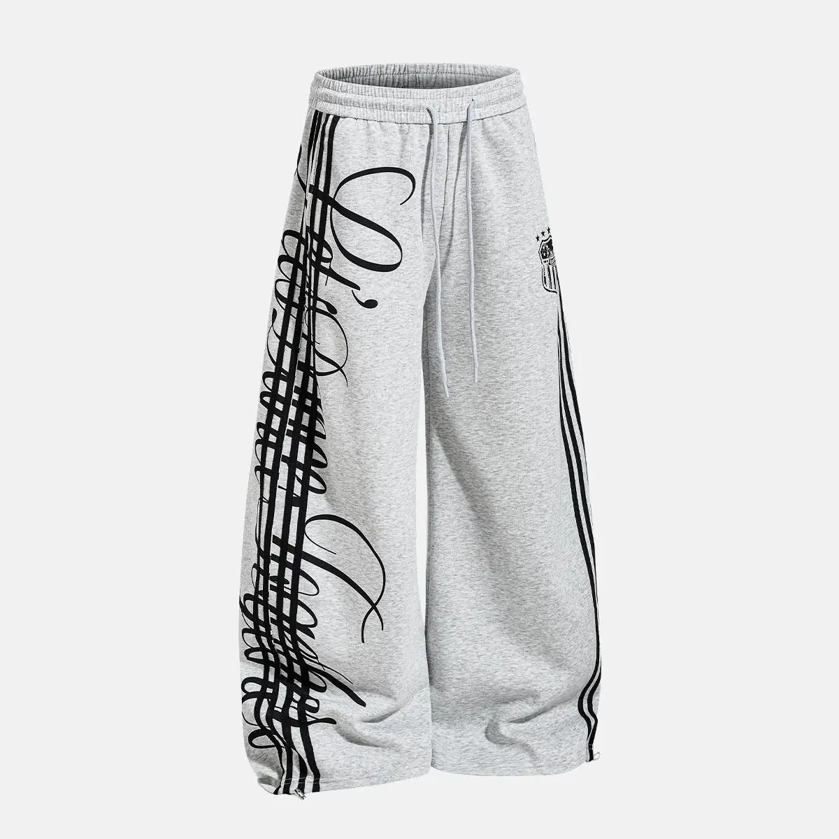 Inflation Viral Streetwear Y2K Baggy Track Pants for Men | Graffiti Print Wide Leg