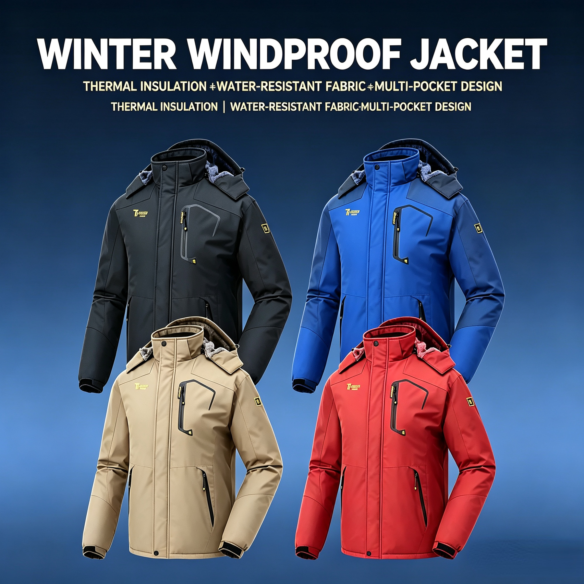 GOPUNE Men's Waterproof Insulated Ski Snow Jacket Big & Tall Sizes