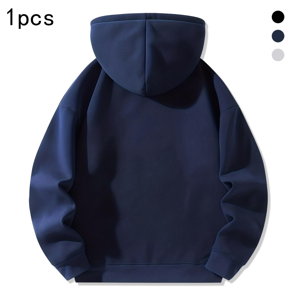 Men's Fitted Half-Zip Hoodie - Long Sleeve Streetwear Men's Clothing, Everyday Tops, Sports & Casual Outdoors Sweatshirt