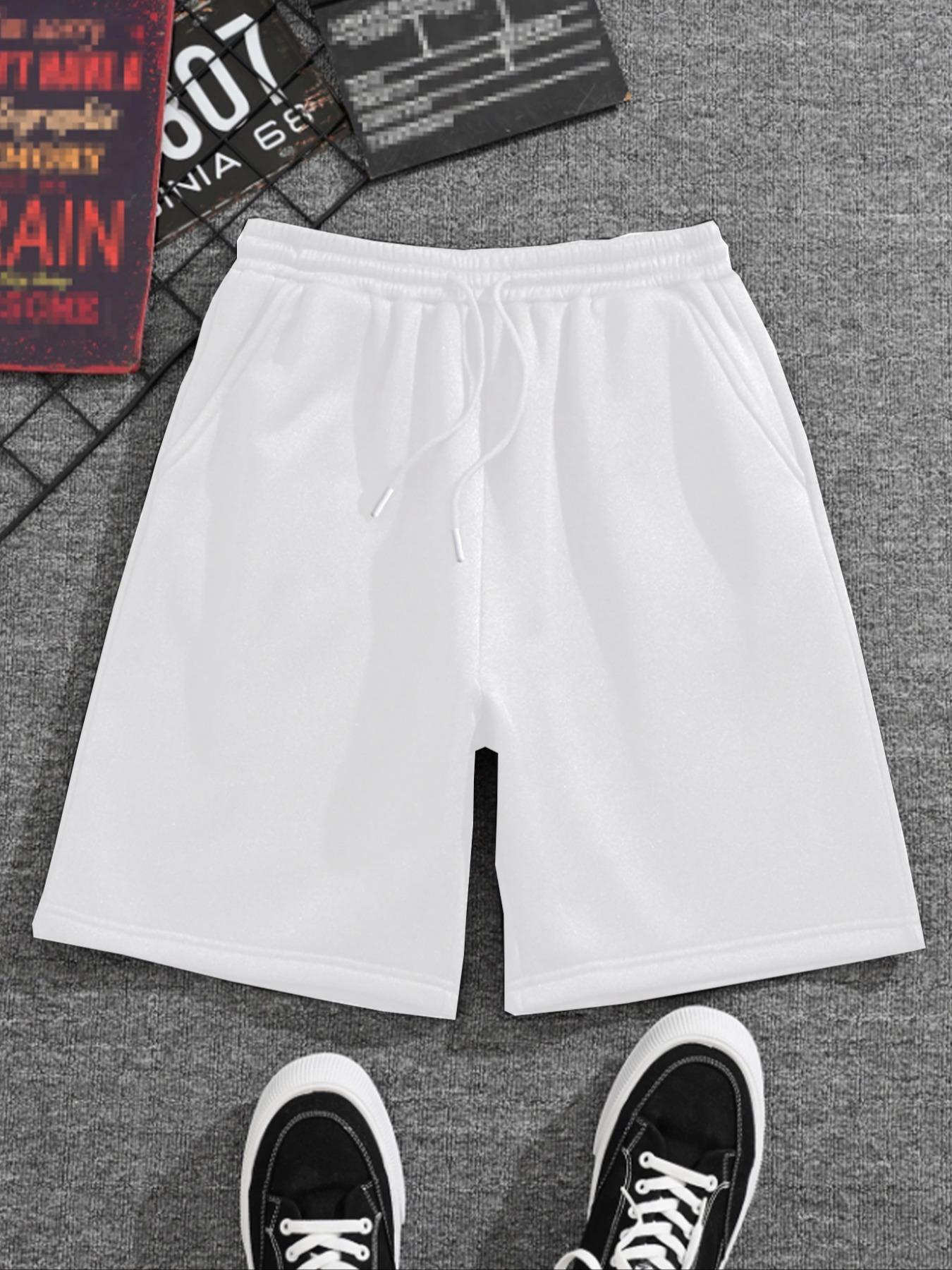 Men's Solid Color Drawstring Waist Shorts, Regular Fit Casual Loungewear Comfy Breathable Everyday Lounge Shorts for Summer, Men's Bottoms for Daily Wear, Menswear