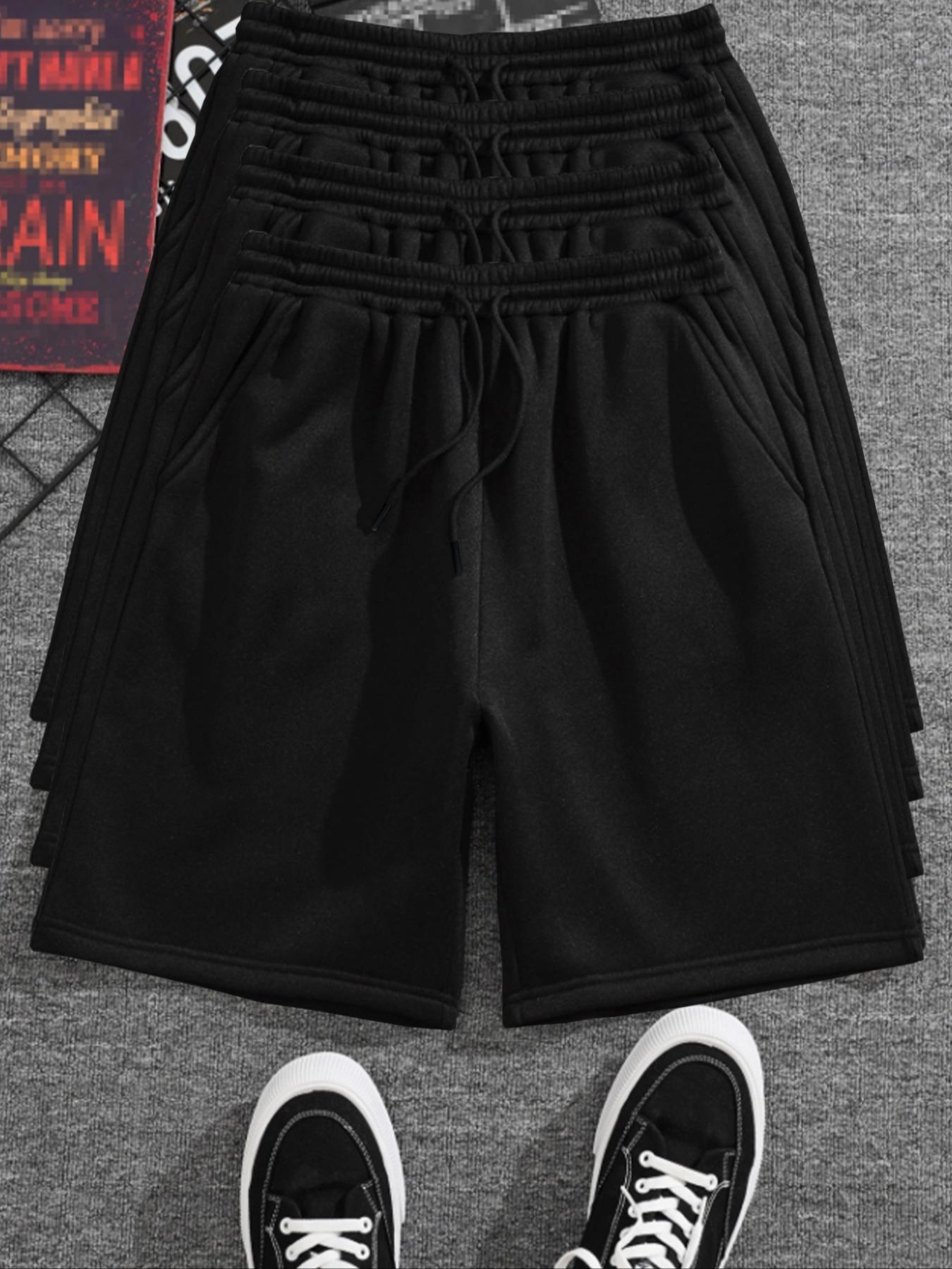 Men's Solid Color Drawstring Waist Shorts, Regular Fit Casual Loungewear Comfy Breathable Everyday Lounge Shorts for Summer, Men's Bottoms for Daily Wear, Menswear