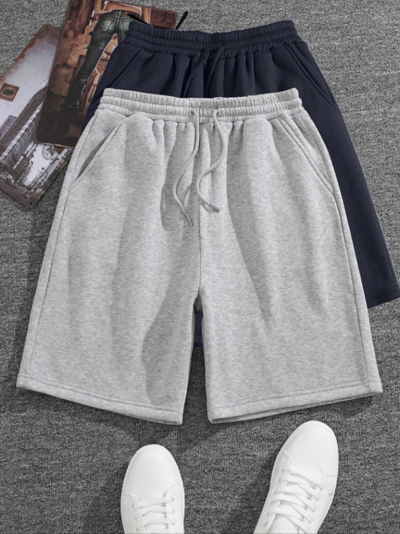 Men's Solid Color Drawstring Waist Shorts, Regular Fit Casual Loungewear Comfy Breathable Everyday Lounge Shorts for Summer, Men's Bottoms for Daily Wear, Menswear