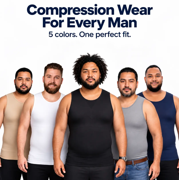 Men's Compression Sleeveless Shirt - Big & Tall Body Shaper