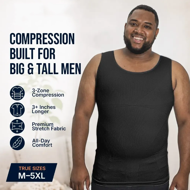 Men's Compression Sleeveless Shirt - Big & Tall Body Shaper