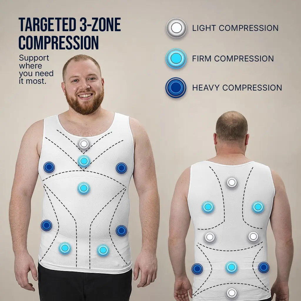  Men's Compression Sleeveless Shirt - Big & Tall Body Shaper