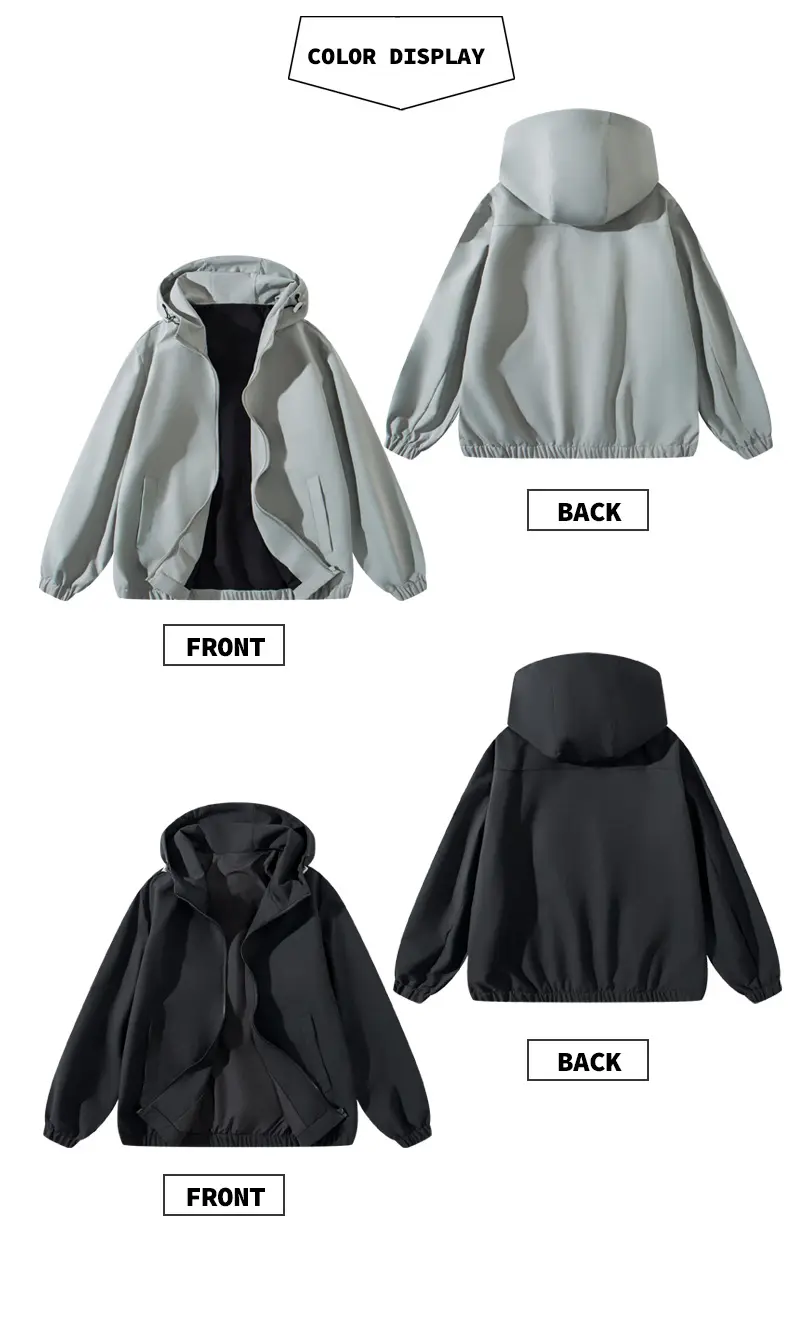 Zip Up Jackets Vintage Washed Coat Streetwear Hoodies Unisex Soft Material Casual Fashion Essential Tops for Men Day Womenswear