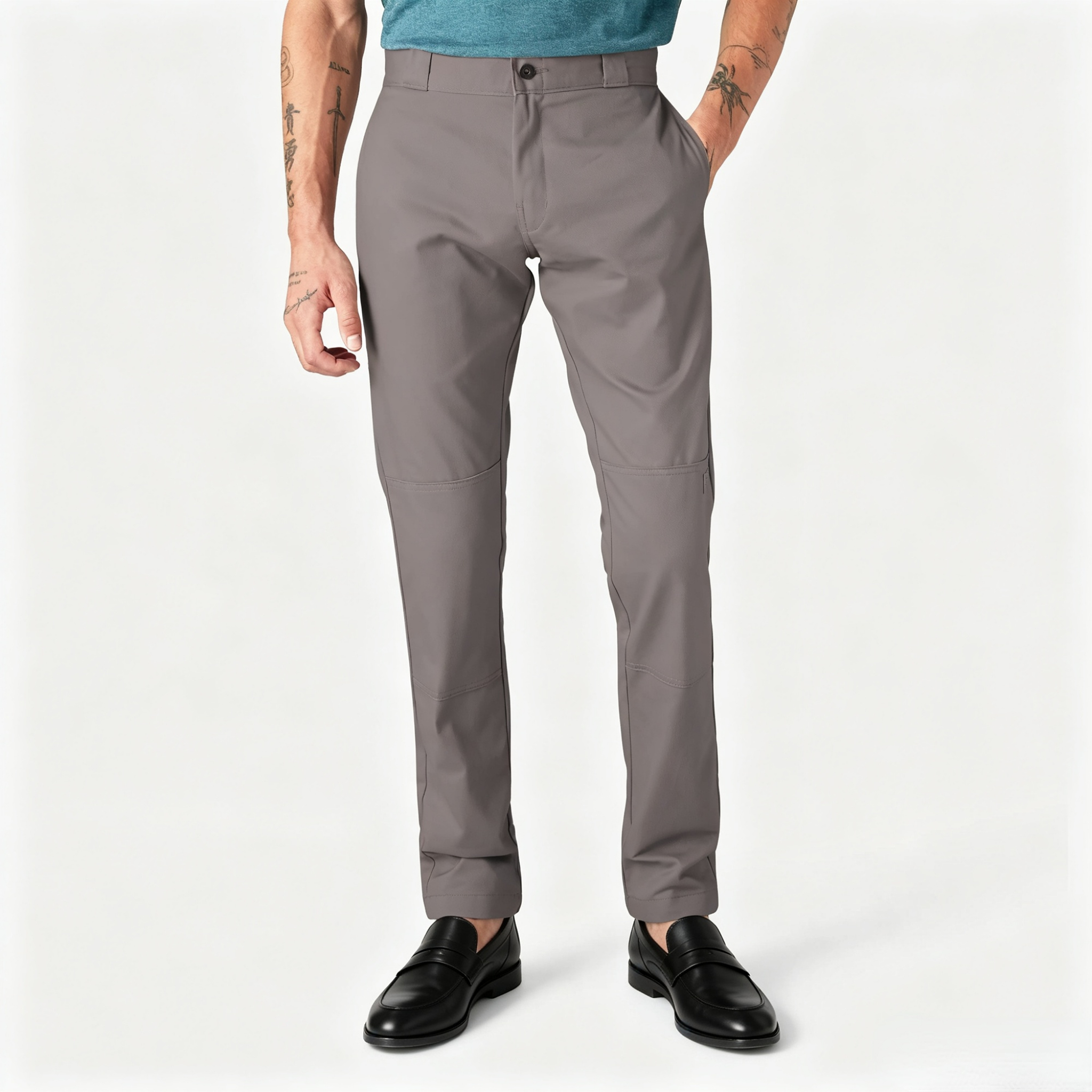 Skinny Fit Double Knee Work Pants