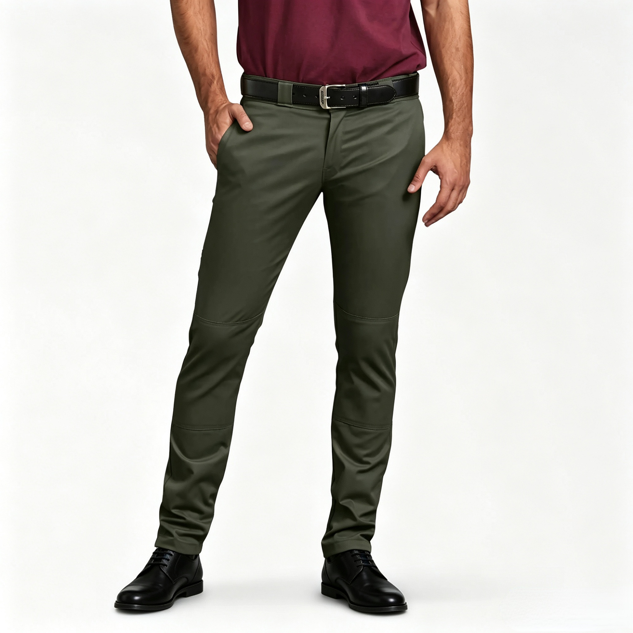 Skinny Fit Double Knee Work Pants