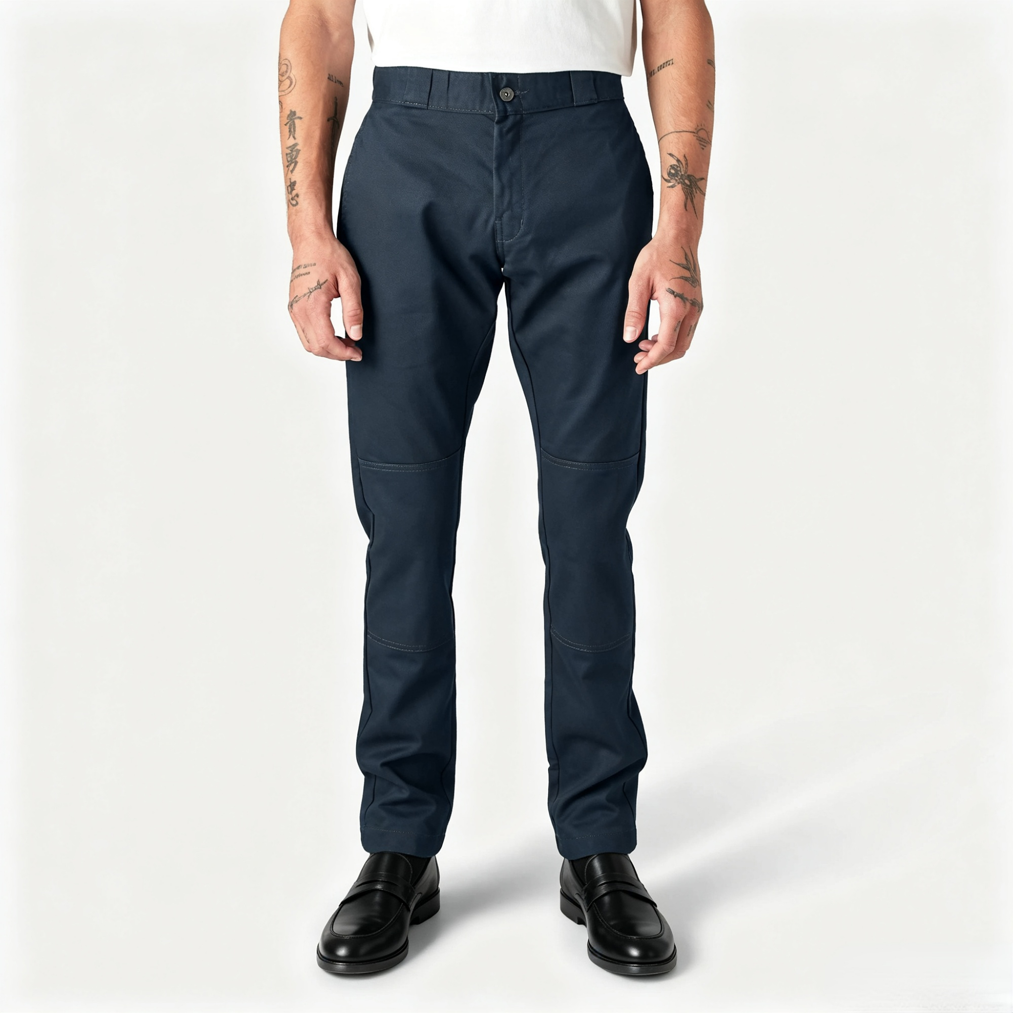 Skinny Fit Double Knee Work Pants