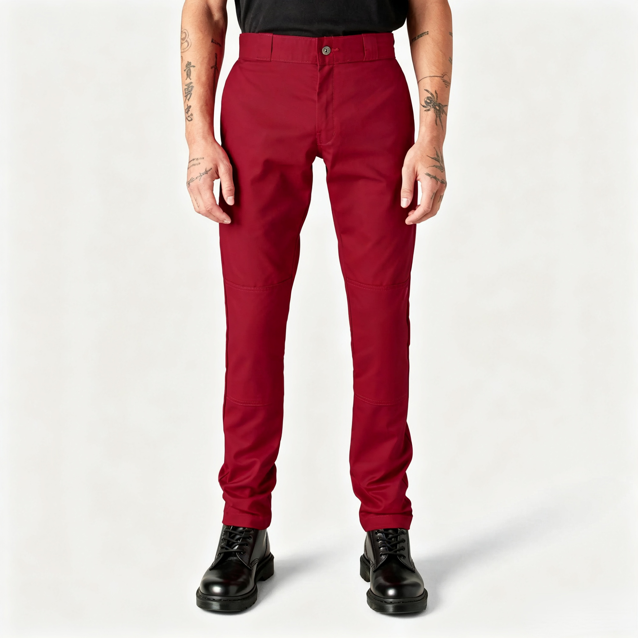Skinny Fit Double Knee Work Pants