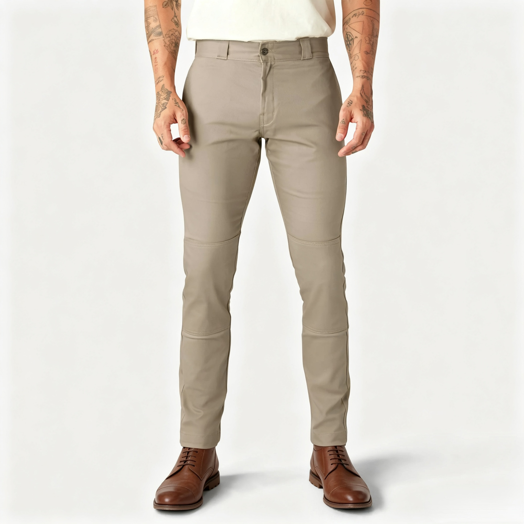 Skinny Fit Double Knee Work Pants