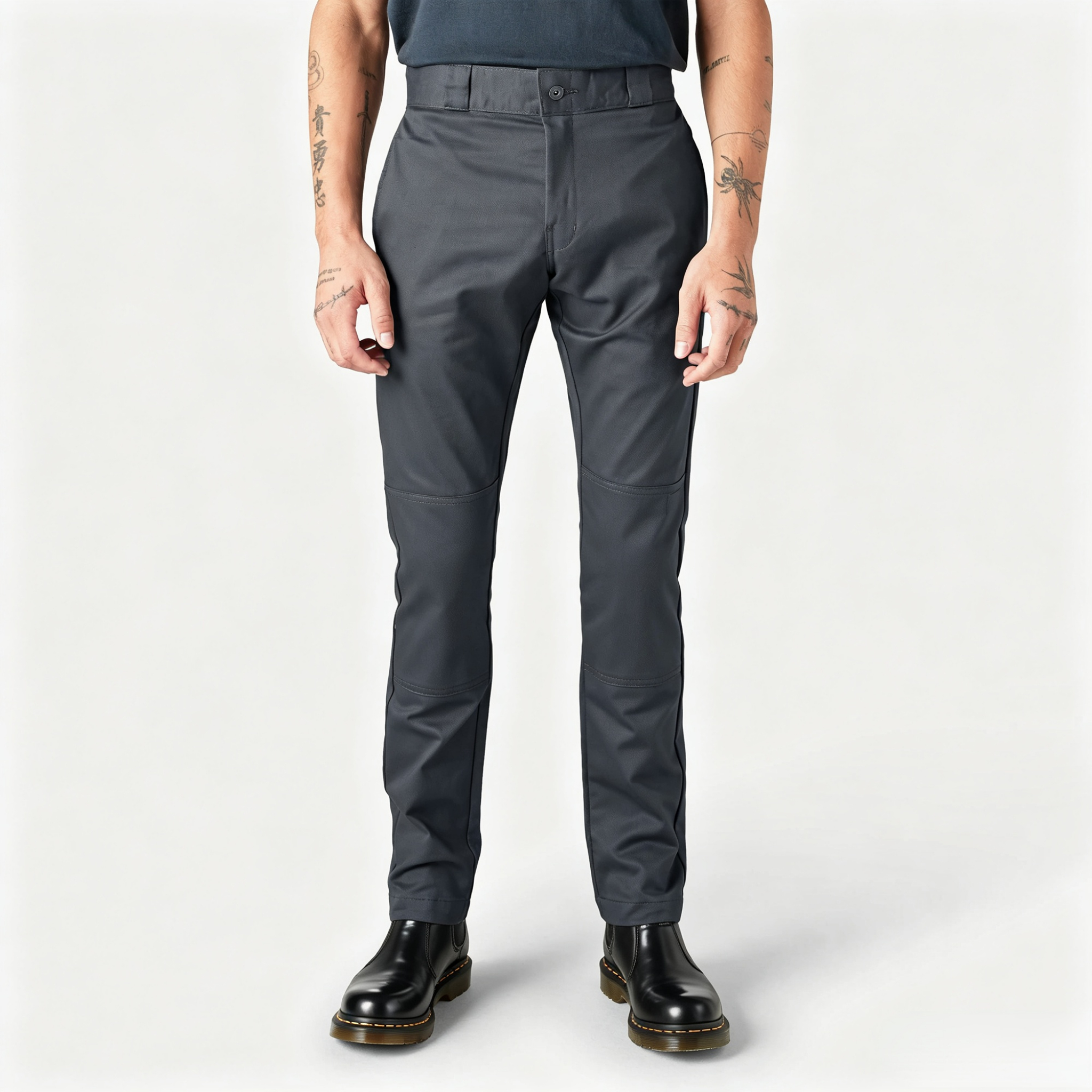 Skinny Fit Double Knee Work Pants