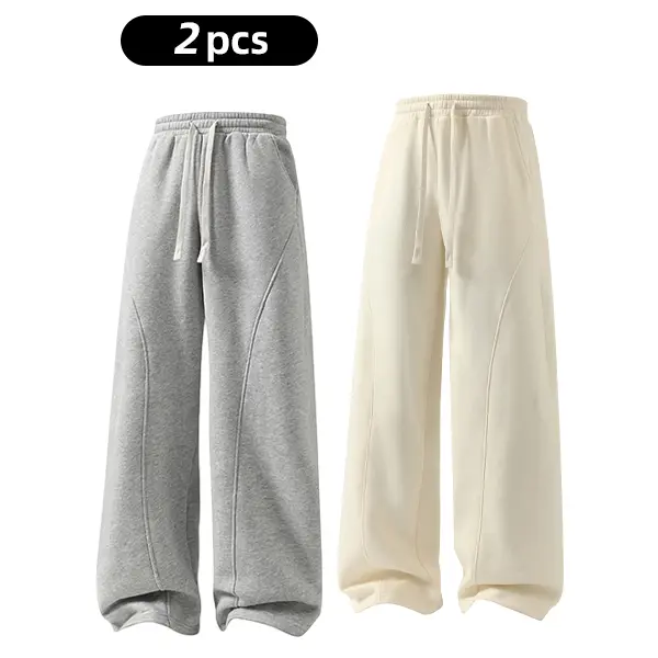Oversized Thermal Fleece Drawstring Winter Daily Mens Sweatpants