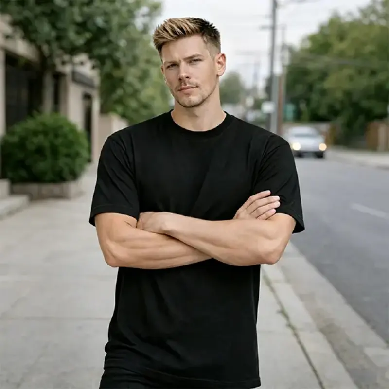 Men's Crew Neck Cotton Short Sleeve Tees
