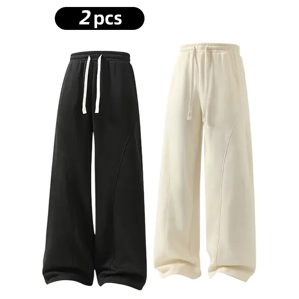 Oversized Thermal Fleece Drawstring Winter Daily Mens Sweatpants