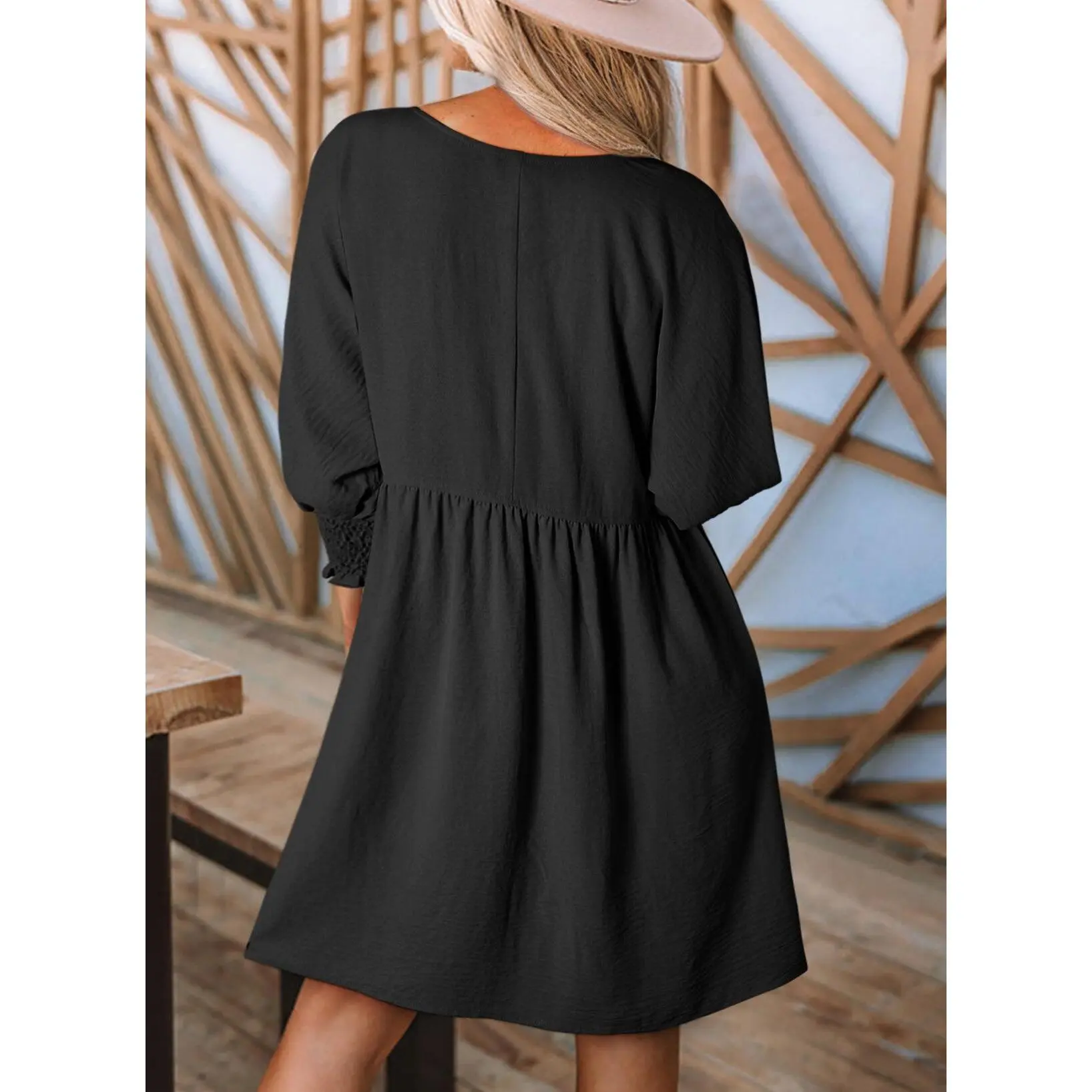 Dokotoo Women's Black Summer Tunic Dress Casual Loose Fit Mini S
