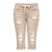 Fashion Distressed Ripped Capri Jeans