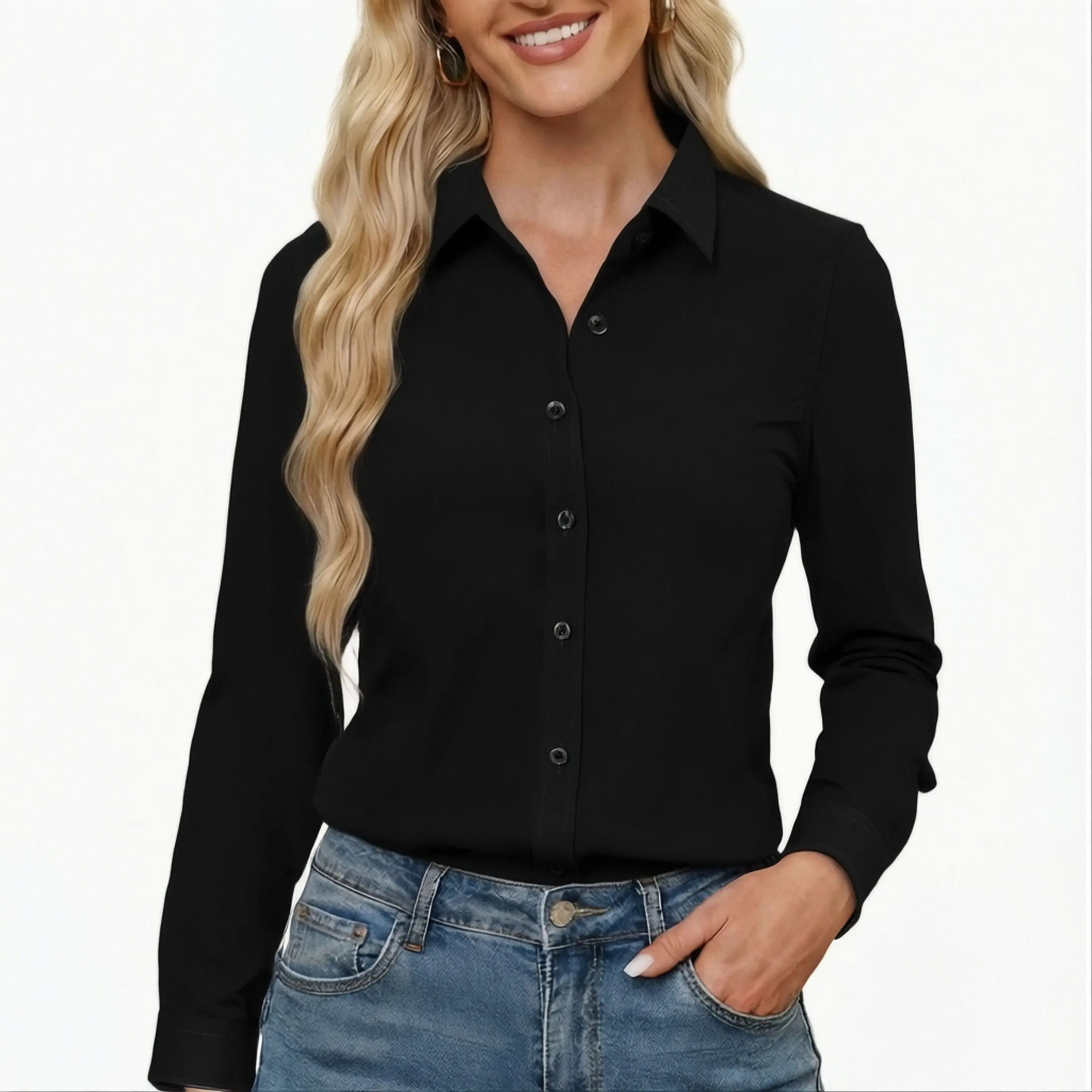 Women’s Purple Button Down Dress Shirt