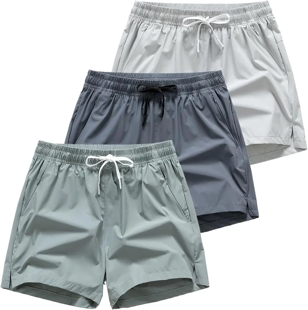 athletic shorts lightweight moisture wicking with zipper pockets